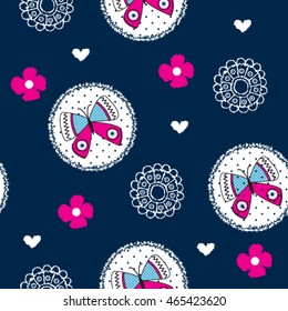 seamless pattern with butterfly vector illustration