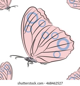 seamless pattern, butterfly, vector illustration