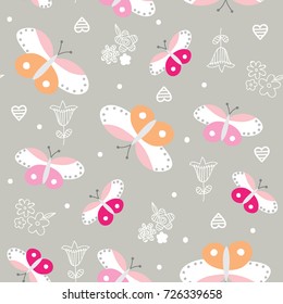 seamless pattern with butterfly vector illustration
