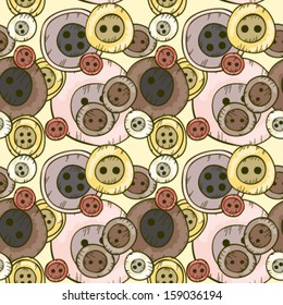 Seamless pattern with buttons