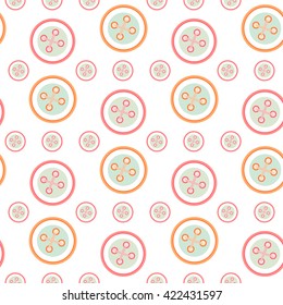 Seamless pattern with buttons, baby card background