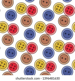 Seamless pattern  with buttons. Sewing accessories