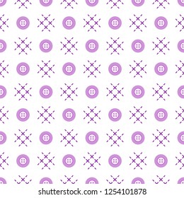 Seamless pattern with buttons. Sewing and needlework background. Template for design, fabric, print.