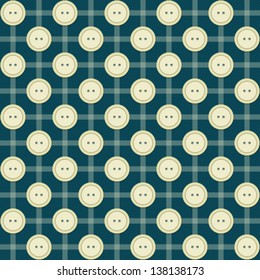 Seamless pattern with buttons and stripes, endless background textures