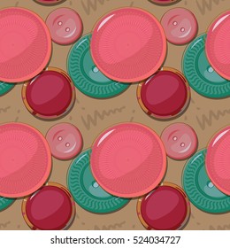 Seamless pattern with buttons. Vector illustration