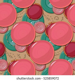 Seamless pattern with buttons. Vector illustration