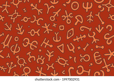 Seamless pattern by abstract organic shapes. Brush style vector texture on isolated background, EPS8, 