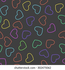 seamless pattern c hearts vector pattern with hearts on a dark gray background