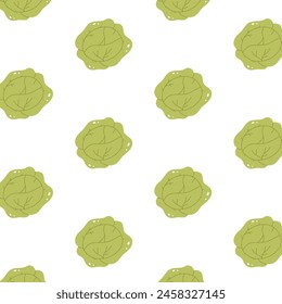 Seamless pattern with cabbage. Pattern with vegetables.