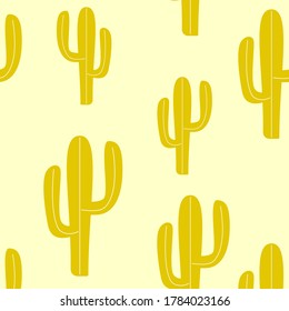 
seamless pattern with cacti on a light background. print for fabric.