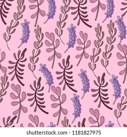 Seamless pattern with cacti on a pink background