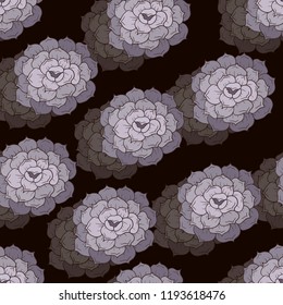 Seamless pattern with cacti on a white background