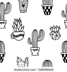 Seamless pattern with cacti. Print for textile, wallpaper, covers, surface. For fashion fabric.