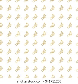 Seamless pattern of cacti and succulents in pots. In the hand drawn style. For scrapbooking, fabric, wrapping paper