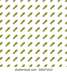 Seamless pattern of cacti and succulents in pots. In the hand drawn style. For scrapbooking, fabric, wrapping paper