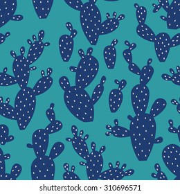 Seamless pattern with cacti. Vector illustration.