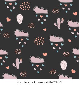 Seamless Pattern with cacti. Vector Illustration