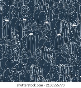Seamless pattern from cacti. Vector stock illustration eps10. 