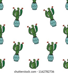 Seamless pattern with cactus seamless