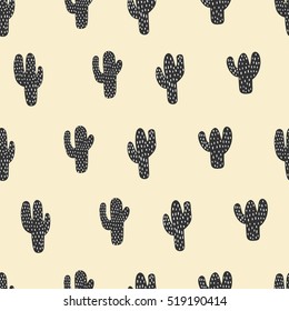 seamless pattern. cactus art background fabric texture decor wallpaper