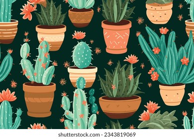 seamless pattern of cactus background