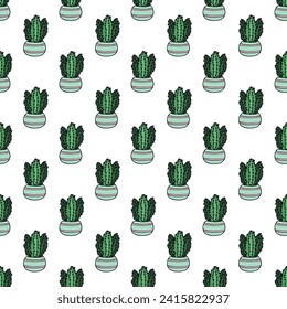 Seamless pattern with cactus doodle for decorative print, wrapping paper, greeting cards and fabric 