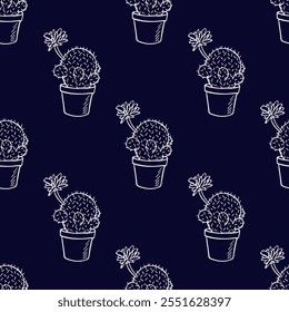 Seamless pattern with cactus doodle for decorative print, wrapping paper, greeting cards and fabric 