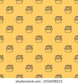 Seamless pattern with cactus doodle for decorative print, wrapping paper, greeting cards and fabric 