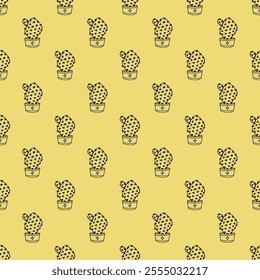 Seamless pattern with cactus doodle for decorative print, wrapping paper, greeting cards and fabric 