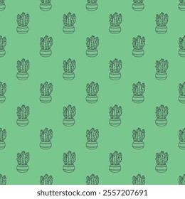 Seamless pattern with cactus doodle for decorative print, wrapping paper, greeting cards and fabric 