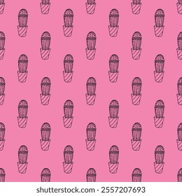 Seamless pattern with cactus doodle for decorative print, wrapping paper, greeting cards and fabric 