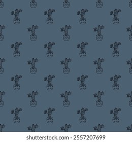 Seamless pattern with cactus doodle for decorative print, wrapping paper, greeting cards and fabric 