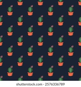 Seamless pattern with cactus doodle for decorative print, wrapping paper, greeting cards and fabric 