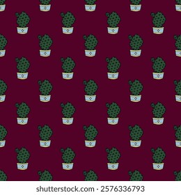 Seamless pattern with cactus doodle for decorative print, wrapping paper, greeting cards and fabric 