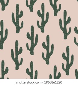 Nahtloses Muster mit Kaktus. Aktfarben-Design. Wild West Thema.  Einfache kindliche Gestaltung, perfekt für Textilien, Babydusche, digitales Papier, Mode.