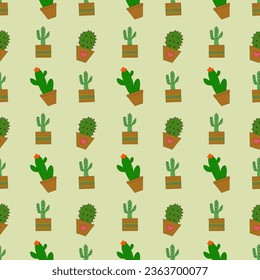 seamless pattern, cactus and succulent plants, for print, wrapping, textile or other.