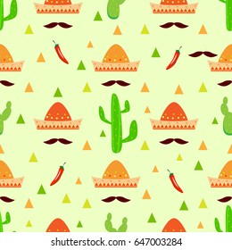 Seamless pattern cactus vector