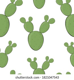 Seamless pattern cactus vector illustration