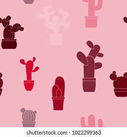 Seamless pattern with cactus for your design