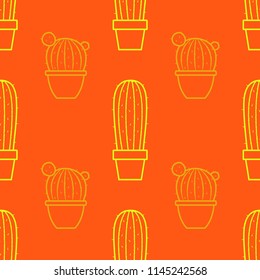 Seamless pattern with cactus for your design