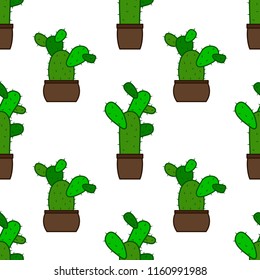 Seamless pattern with cactus for your design