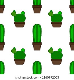 Seamless pattern with cactus for your design