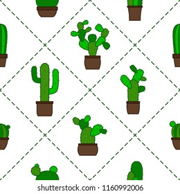 Seamless pattern with cactus for your design