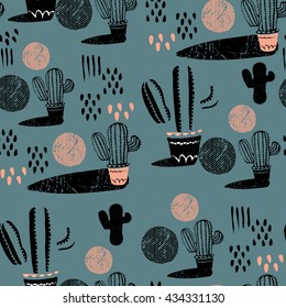 Seamless pattern with cactus./can be used for kids or adults shirt design/fashion print design/fashion graphic/t-shirt/kids wear/tee