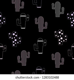  Seamless pattern with cactus,vector cactus collections, vector cactus set.