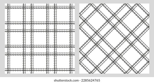 Seamless pattern in a cage. Black and white tartan for shirt, plaid, scarf and other textiles.