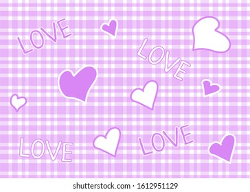Seamless pattern cage hearts love. Valentine's day texture. Purple background