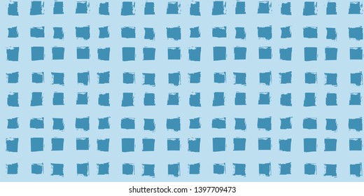 Seamless pattern. Cage, squares, plaid, polo. Vector abstract hand drawing with stripes of acrylic paints and brushes. Geometric texture, background, textiles