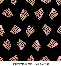 Seamless pattern with cake. Vector illustration.