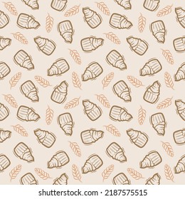 seamless pattern cake and wheat vector